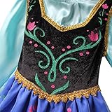 iEFiEL Eiskönigin Prinzessin Kostüm Mädchen Kleid Kinder Verkleidung Karneval Party Cosplay (104-110 (Herstellergröße 120), Rot+Blau) -