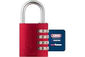 ABUS Cadenas à combinaison 145/40 rouge - Cadenas pour valises, casiers et autres. - Cadenas en aluminium - code numérique réglable individuellement - niveau de sécurité ABUS 4