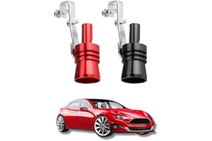 ISSIMOBER 2 Stück Auspuff Sound Booster, Turbo Sound Simulator Pfeife Größe XL, Aluminiumlegierung Auto Turbo Sound Auspuff, Autos Endrohr Schalldämpfer Für Alle Fahrzeuge Modelle, Rot, Schwarz