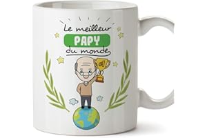 Mugffins Papi Tasse/Mug - Le Grand-Père du Monde - Tasse Originale/Idee Fête des Pères/Cadeau Anniversaire/Future Papi. Céramique 350 ML