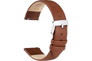 OTTOODY Leder Uhrenarmbänder 12mm 14mm 16mm 18mm 20mm 22mm Armband, Schnellverschluß Eleganten & Ultraweiches Leder Uhrenarmband für Damen Herren, Hochwertige Ersatz Leder Armband für Uhr & Smartwatch