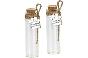 free-space Bottiglia commemorativa per peli di Animali Domestici, fiala di Vetro per Cenere o Capelli Cane o Gatto ricordo Regalo per la Perdita di Animali Domestici (2pcs Bottle)