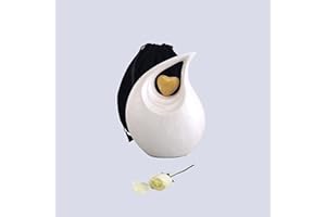 KEEPSAKE COMPANY Urne in Tropfenform für menschliche Asche Erwachsene - Beerdigungsurne für Männer / Frauen / Frauen mit goldenem Herz