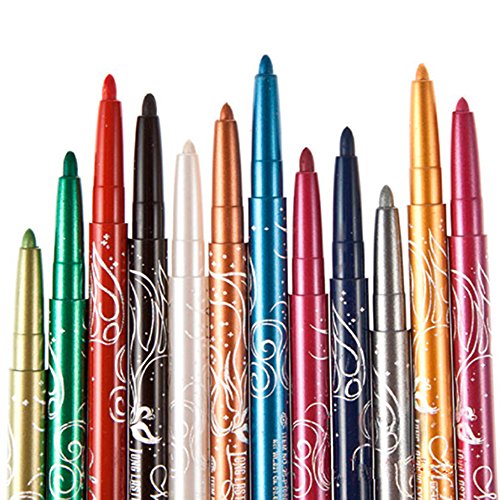 Sanwood 12 Colors Eye Shadow Lip Liner Eyeliner Eyebrow Pen Makeup