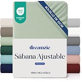 Dreamzie - Fitted sheet 140 x 200 cm adjustable - ultra soft microfibre | Light Green &middot; For Mattresses up to 35 cm &middot; Oeko-Tex