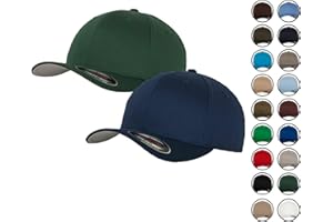HLKAUF 2er Flexfit Unisex Wooly Combed Cap Baseball Caps graue Unterseite S M L XL XXL Basecap Mütze