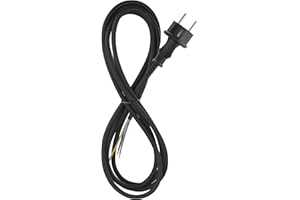 EMOS Cavo di collegamento in gomma, 3 m, cavo di alimentazione, cavo di collegamento per carico meccanico medio, cavo di collegamento Schuko, 3 x 1,0 mm2, gomma H05RN-F/neoprene, nero