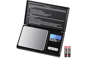 Criacr Digital Pocket Scale, 200g Precision Mini Jewelry Scales, Portable Digital Scales with LCD Backlit Display, Tare Function, 0.01g Precise, for Gold, Jewellery, Food, Coffee, Herbs