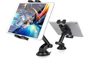 LINKSTYLE Support de Voiture, 360 Degrés Support Tablette Voiture Pare-Brise Tableau Bord Support Téléphone Voiture avec Ventouse Compatible avec 4"-12" Compatible avec GPS, Mobile, Tablette, MP3/MP4