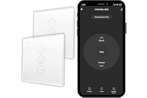 Konyks Vollo Max 3 - Lot de 2 interrupteurs connectés pour volets roulants - Installation facile, contrôle vocal avec Alexa, Google Home et Siri et à distance, programmation horaire,