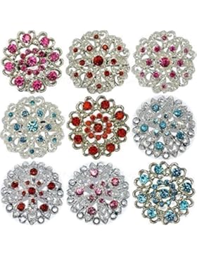 9 teile MIX SILBER BLUME ANSTECKNADEL BROSCHE STRASS DIAMANT KRISTALL RESTPOSTEN GROßHANDEL MENGE HEIMWERKEN UK...