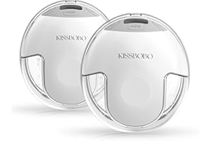 KISSBOBO Tiralatte elettrico doppio, 4 modalità e 19 livelli, 320mmHg forte potenza di aspirazione tiralatte elettrico a mani libere, indolore tiralatte elettrico portatile(2 pezzi)