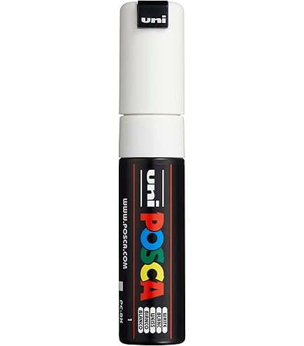 Pennarelli POSCA Faber-Castell 6 Pezzi - Punta Tonda Media, Bianco, Coprente Su Tutte Le Superfici - Foto 2