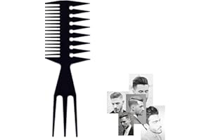 JEZIORO Wide Tooth Comb Men,Mens Hair Combs,Texture Barber Comb,Slick Styling Barbers Appliances,Ergonomic Blending Combs,Stylish Shaped Shaping Hairdressing Tool,Haircut Professional Tools for Hairdresser