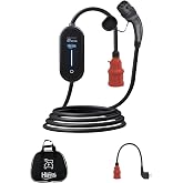Hims 11kW Akıllı Taşınabilir Ara&ccedil; Şarj İstasyonu, Trifaze Hızlı Şarj, 5 Metre Kablo, Wi-Fi Uygulama Kontroll&uuml;, LCD Ekranlı, T