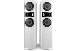 Fenton SHF700W Enceinte HiFi Colonne - Blanc, Puissance de 400 W Max, Woofer 2X 6,5 Pouces, Technologie 3 Voies, Borniers à Vis en Métal, Pieds Antidérapants, Idéal pour HiFi et Home Cinéma