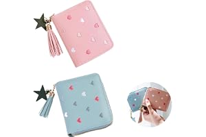 Set med 2 plånböcker för barn, flickor av syntetiskt läder, miniplånbok kvinna liten plånbok barn perfekt för flickor tonårin