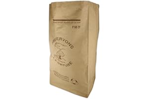 UNIVERS GRAPHIQUE 10 bolsas biodegradables de jardines de 60 litros de residuos vegetales EN KRAFT PAPER BAG 2 de las hojas del herméticamente resistente a la humedad