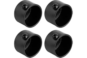 Rumyve 4pcs Curtain Finials Ends Caps,Window Inserts Curtain Finials,Metal Curtain Rod Heads Curtain Finials Ends Cap(Black)
