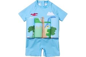Allence Enfants Bébé Combinaison Flottante Maillot de Bain Une Pièce avec Flotteurs Ajustables Été Costume pour Natation Débutant Garçons Filles
