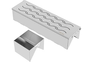 Onlyfire Wkład Wędzarniczy ze Stali Nierdzewnej w Kształcie Litery V, Przenośny Pudełko do Wędzenia ze Zbiornikiem na Wodę, do Grilla Wędzarniczego, Węgla Drzewnego i Gazowego