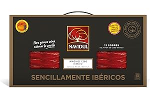 Navidul - Maletín de Jamón de Cebo Ibérico (50% raza ibérica) freshpack envasado al vacío - 12x75g,Total 900 g