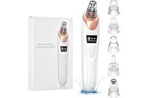 KOJ RLX Blackhead Remover Vacuum 3 Suction Power Mode Blackhead Remover Tool with 5 Suction Heads Blackhead Extractor Rechargeable Comedone Extractor,Pore Vacuum Whitehead Remover Suitable for Women and Men