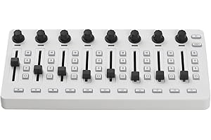 summina MIDI Controlle Mixing Console with 43 Buttons 8 Knobs 8 Push Buttons BT Connection Battery/Type-C Power Supply USB MIDI Controller Mixer for Most Electroacoustic Instruments
