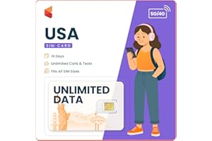 SimCorner USA Travel SIM – 16 Days Unlimited 5G/4G Data | 3-in-1 (Standard/Micro/Nano) | Unlimited Calls & Texts to US & Hawaii Mobiles & Landlines