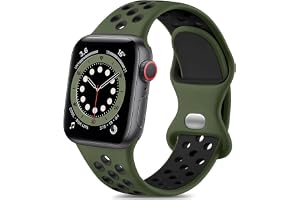 Epova Andningsbart armband kompatibelt med Apple Watch 38 mm, 42 mm, 40 mm, 44 mm, 41 mm, 45 mm, 49 mm, silikonersättningsban