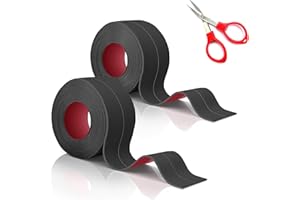 TATUNER Cinta Adhesiva para Bañeras, Cinta Selladora Baño, Sellador Juntas Bañera, Rodapies Autoadhesivo Resistente al Agua para Bañeras (2 Rollos-Negro-38mm)