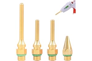 Aweisile Ugello Della Pistola di Colla Calda Rame 4 Pezzi Copper Glue Gun Nozzle Ugello per Pistola A Colla in Rame Ugello Pistola di Colla Fusa Accessori di Ricambio per Pistola Colla (32/50/50/70mm)