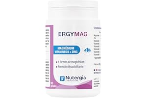 Nutergia – Magnésium, vitamines B et Zinc – Fatigue physique – 4 Sels de magnésium – formule désacidifiante – Complément alimentaire – 90 Gélules – Fabrication Française