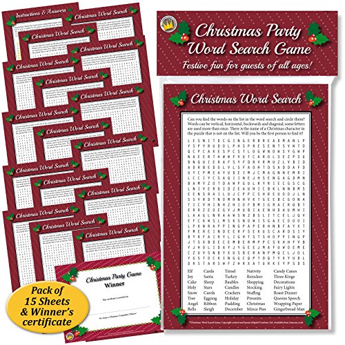 Christmas Party Word Search Game: Fun activity for families & groups of all ages