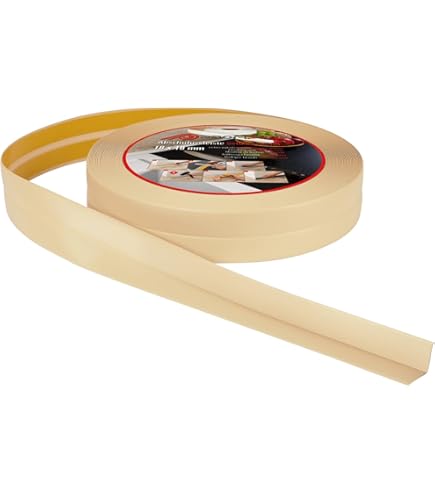 Molduras Techo ProfiPVC Perfil Angular Suelo 50x20mm - 10 Metros, Rodapié De Acabado, Ideal Para Cocina Y Baño, Cinta Autoadhesiva De PVC, Rodapié Flexible Y Blanda, Blanco Copete Encimera Cocina