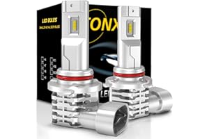 LTONXEN 9012/HIR2 Ampoule LED, 6500K Blanc pour Voiture DRL/Brouillard 12V-24V Kit de Remplacement.