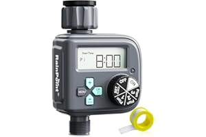 ‎RAINPOINT RAINPOINT Bewässerungscomputer mit 3 Zeitplänen, Regenverzögerung, Automatische Bewässerungssteuerung, Programmierbar nach Woche/Intervallstunden & Tagen, Wasserzeitschaltuhr für Rasen, Garten