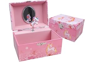 TAOPU Musical Jewelry Box with Spinning Unicorn Music Box Jewel Storage Case Best Gift Toys for Girls