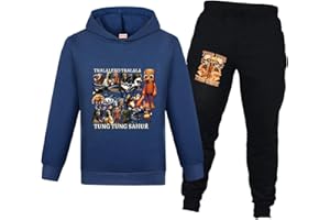 Banxidi Tung Tung Tung Sahur Boys tracksuits Tralalero Tralala Girls Kids Hoodies Italian Brainrot Sweatshirt Sets Ages2-13