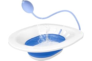 DEANIC Bidet Portatile per WC per Chi Soffre di Emorroidi, Vasca da Bagno Pieghevole per WC, Sedile per Vasca da Bagno Donne Incinte, Anziani (Blu)