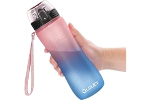 OLDLEY 750ml/25oz Botellas Agua con Pajita Prueba de Fugas Botellas Plástico para Bebidas Reutilizables Botellas Deportivas BPA Filtro Libre Marcas de Tiempo Botellas Gimnasio para Mujeres Hombres
