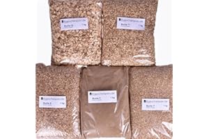 RÄUCHERSPAN.DE Räucherspäne Räuchermehl, Buche, 5kg, 5 Typen a 1kg Zum Kalt- und Heißräuchern, Sparpaket