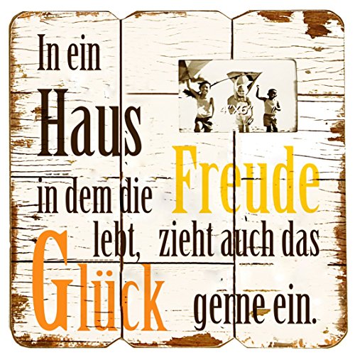 Wandbild Holz Dekoschild In ein Haus Spruch Holzbild Schild Wanddeko