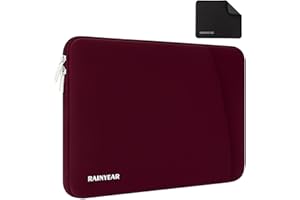 RAINYEAR MAKE LIFE EASIER RAINYEAR 15,6 pollice Manicotto del computer portatile compatibile con la maggior parte 15,6 Pollice Chromebook Notebook Ultrabook, 16 pollice Ultra sottile lunetta Laptop Borsa protettiva, Rosso