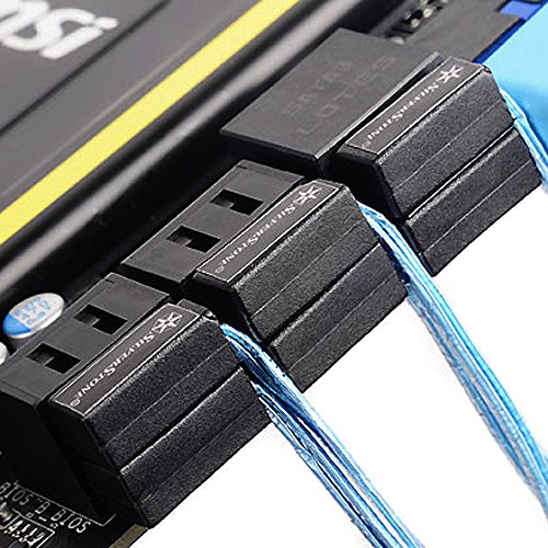 SilverStone SST-CP11 – SATA III 6 Gbps Kabel, ultra-dünn, um 90° abgewinkelte Anschlüsse, 30 cm, blau - 9