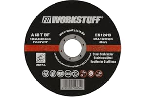FD-WORKSTUFF Professional-Cutting-Discs │ 40 pieces │ Ø 125 mm, 1 mm thin │ stainless │ steel │ for Cutting- or Angle-Grinder │ Inox │ Slitting-Discs │ Metal-Grinding-Discs