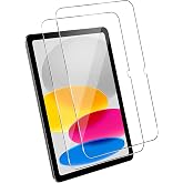 حامي شاشة KZIOACSH لجهاز iPad الجيل العاشر 10.9 بوصة 2022، حزمة من 2 HD غطاء واقي شاشة من الزجاج المقسى عالي الصلابة