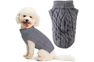 SEGMINISMART Maglioncino Cane,Caldo Maglioncino Per Cani,Maglione Per Cane,Maglione per Animali Domestici Maglione Dolcevita per Cani Maglione Lavorato a Maglia Caldo Pullover Maglieria Outwear Cappotti Freddi (L)