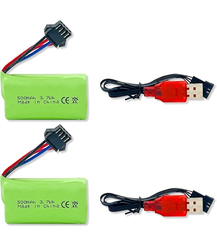 7,4 V Akku, RC -Auto -Batterie R Upgraded Reabl Battery 7,4 V 500 MAh mit USB -Kabelbatterie 500 MAh Reklabl -RC -Auto -Batterie füR WPL/Crawler RC - Auto