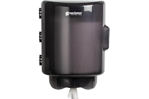 San Jamar Centerpull - Dispensador de Toallas de Papel con Embudo Ajustable para baño, cocinas y restaurantes, plástico, 13.25 x 10.75 x 10.25 Pulgadas, Negro